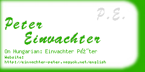 peter einvachter business card